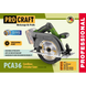 Акумуляторна дискова пила Procraft PCA36 (Без акб та зп) 030366 фото 3