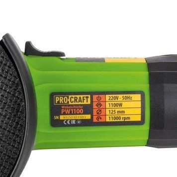 Кутошліфувальна машина Procraft PW1100 125 мм 001100 фото