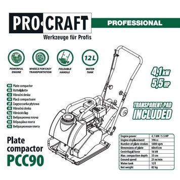 Бензинова віброплита Procraft PCC90 900090 фото