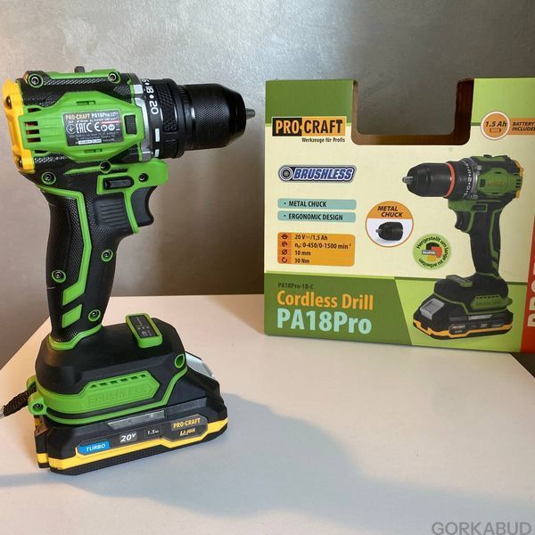 Шуруповерт акумуляторний Procraft PA18Pro 001814 фото