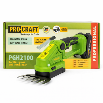 Підрізувач трави та кущоріз акумуляторний Procraft PGH2100 021010 фото